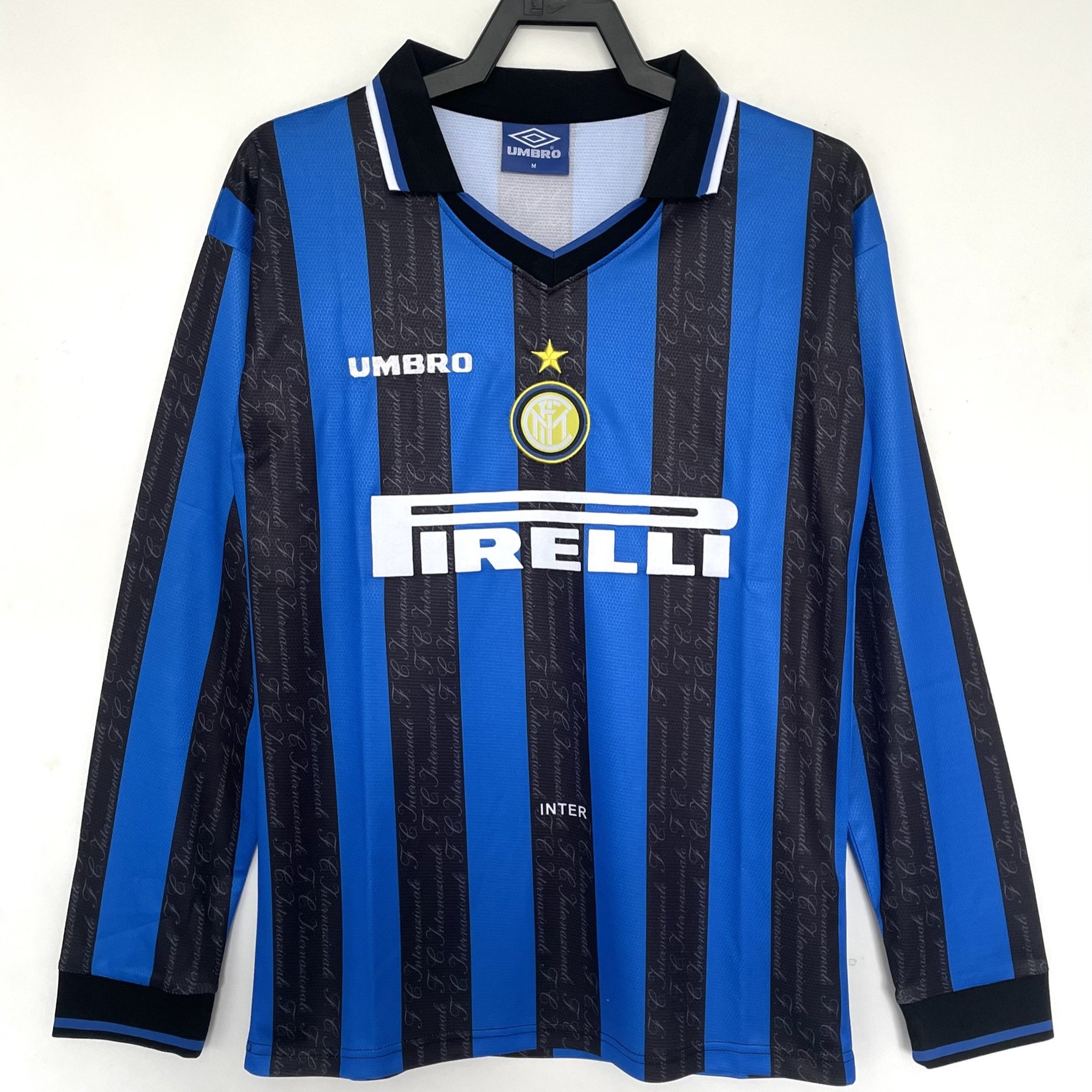 Inter Milan 1997/98 Home Retro Long Sleeve Men Jersey - Blue