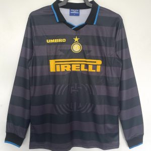 Inter Milan 1997/98 Third Retro Long Sleeve Men Jersey - Black