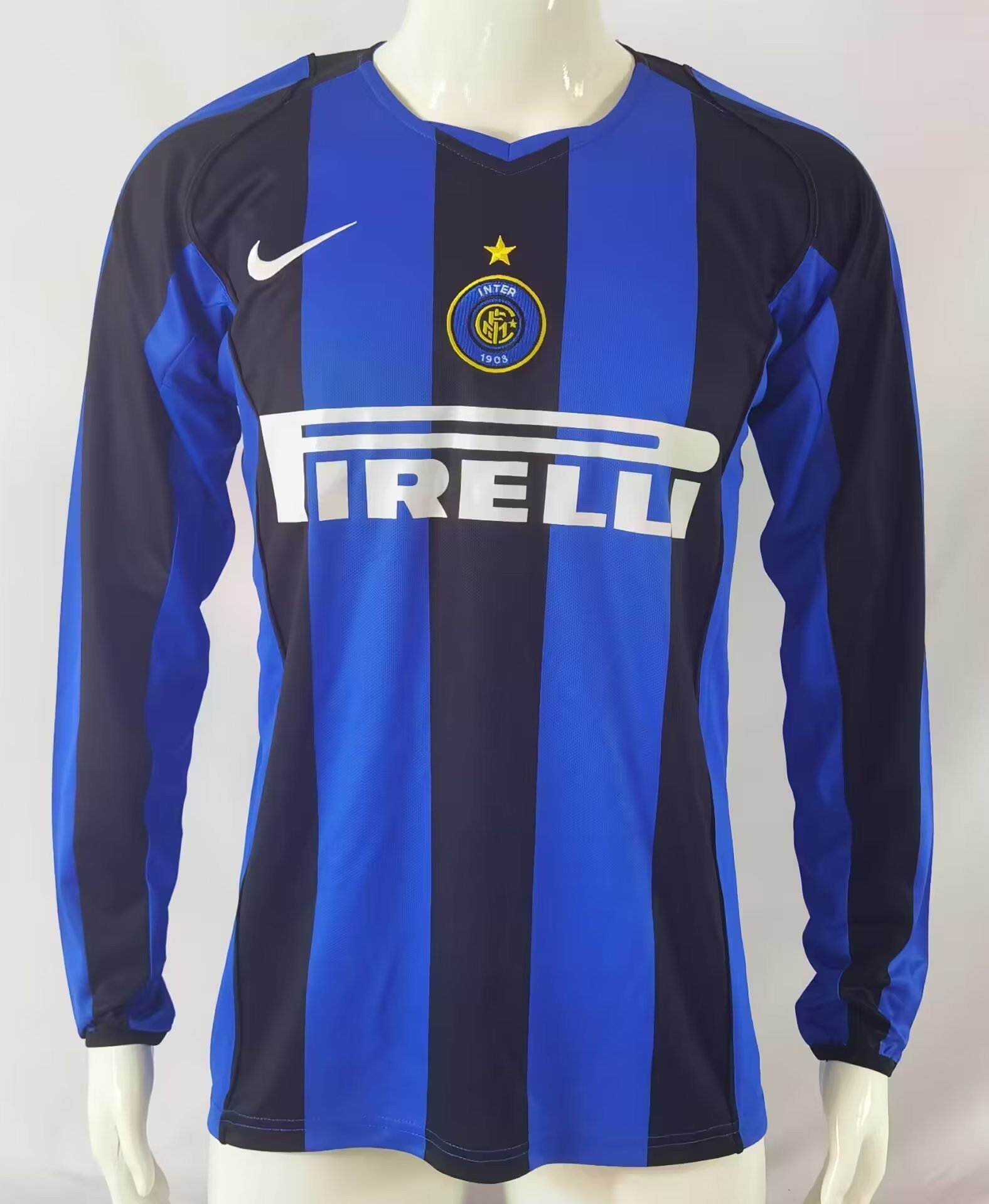 Inter Milan 2004/05 Home Retro Long Sleeve Men Jersey – Blue