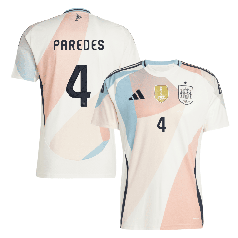Irene Paredes 4 Spain Women's National Team 2025/26 Away Men Jersey - Cream