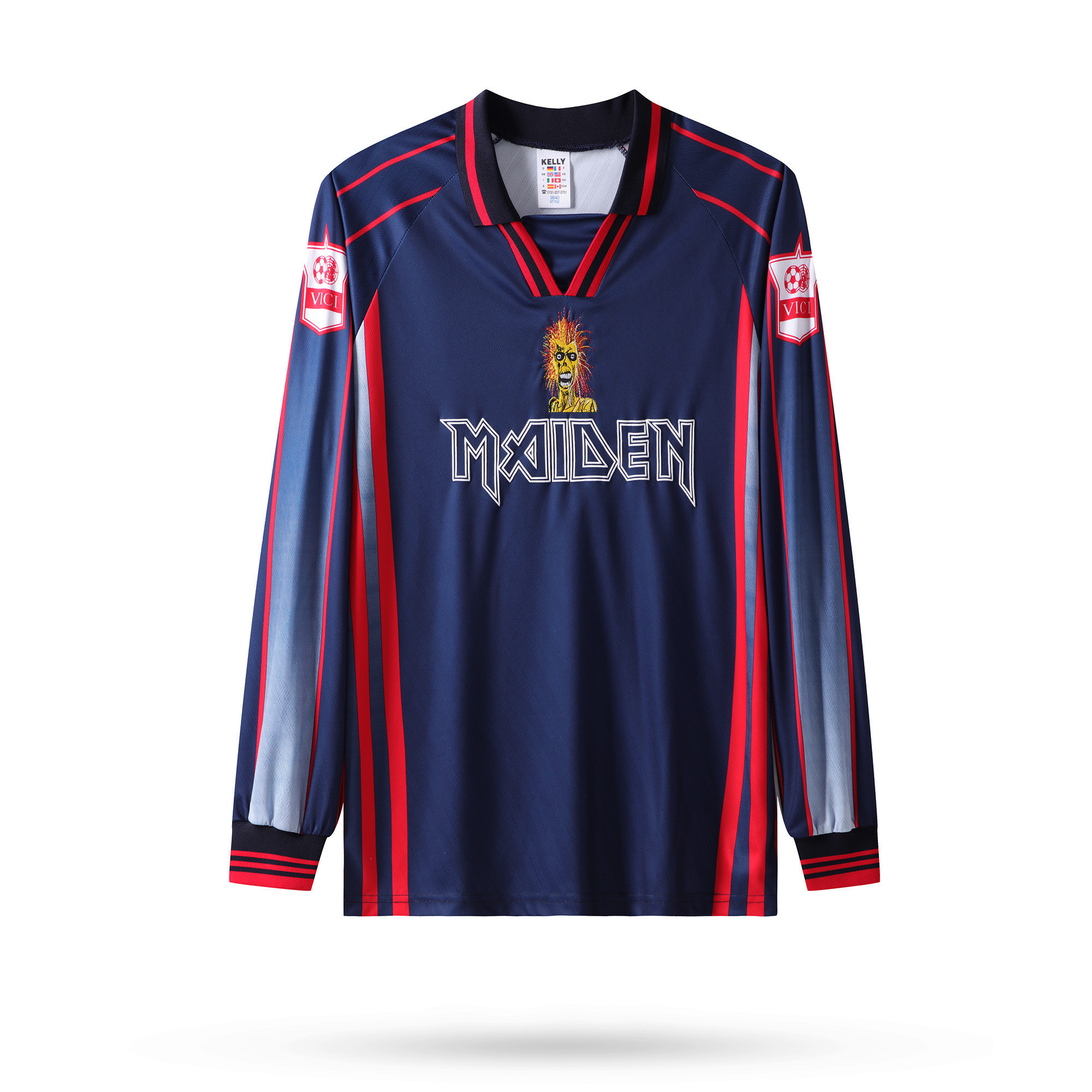 Iron Maiden 1998 Men Retro Jersey - Long Sleeve, Navy