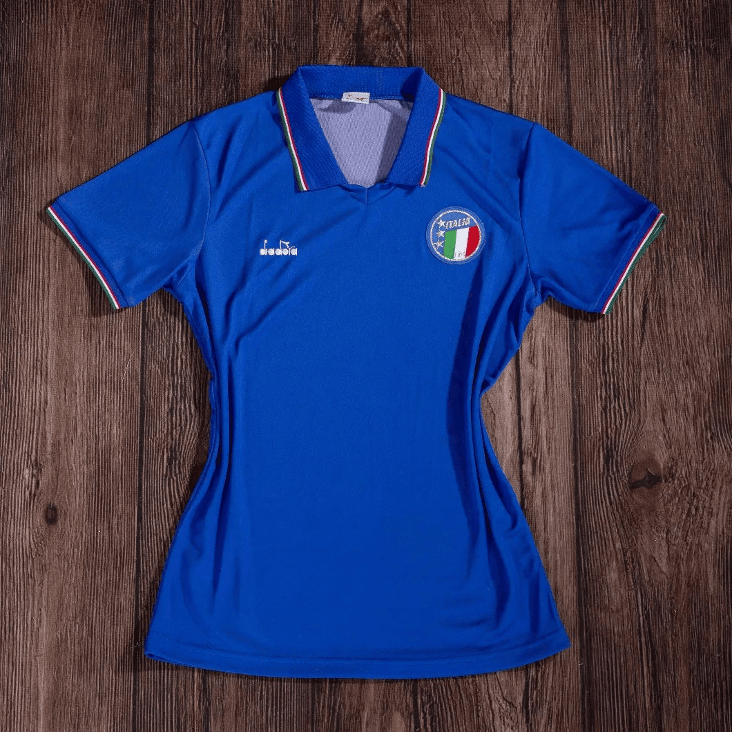 Italy 1990 Home Retro Men Jersey - Blue