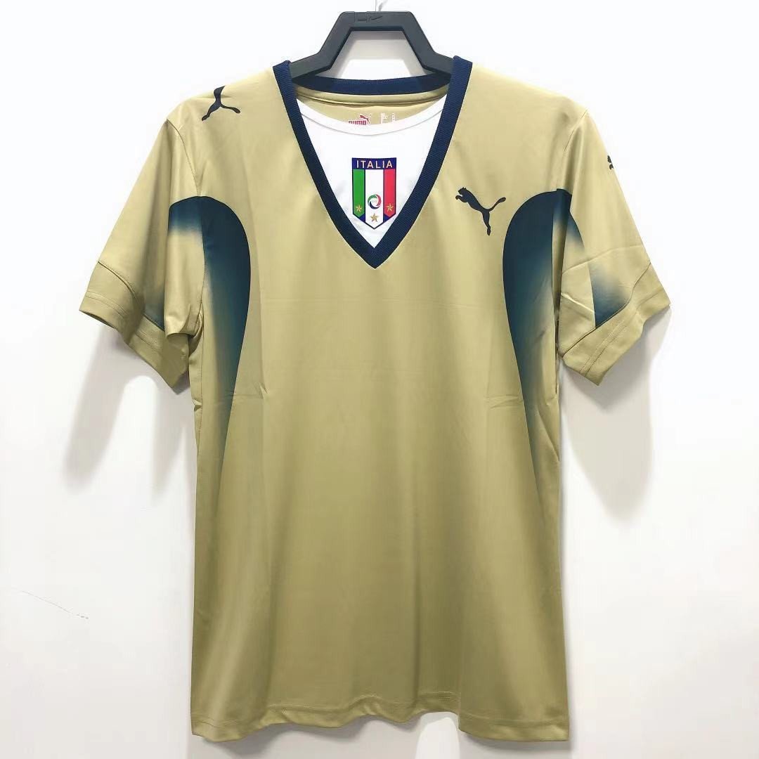 Italy 2006 Goalkeeper Retro Men Jersey - Gold