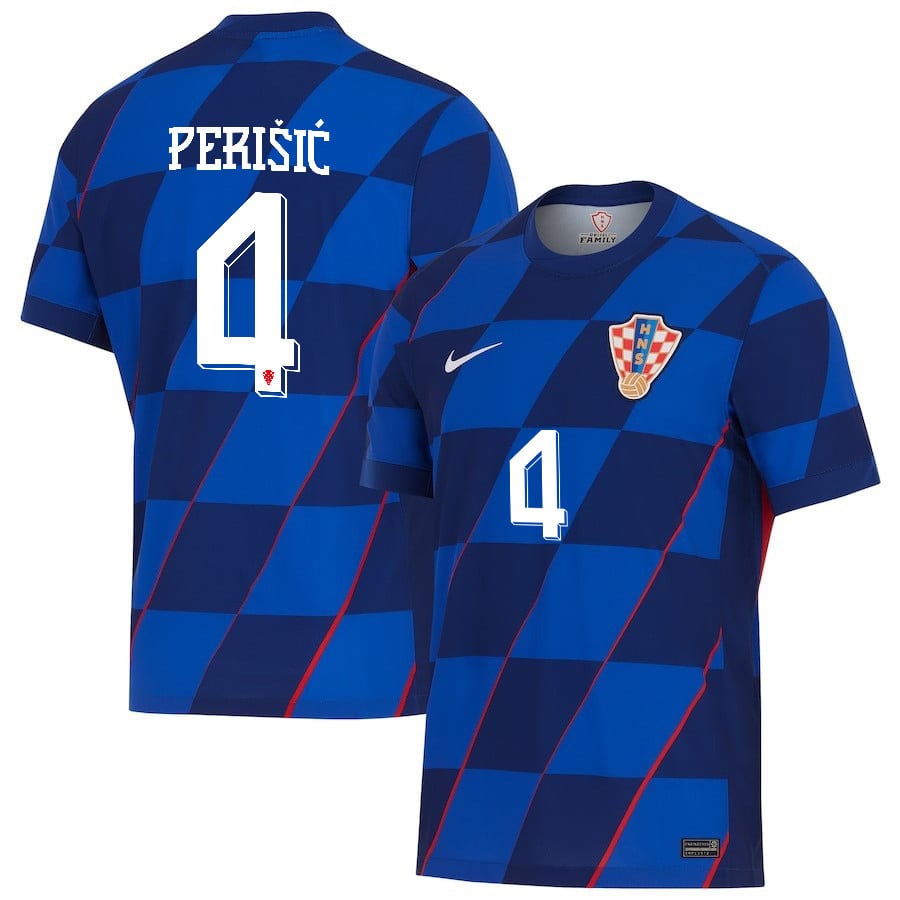 Ivan Perišić 4 Croatia National Team 2024 Away Men Jersey - Blue