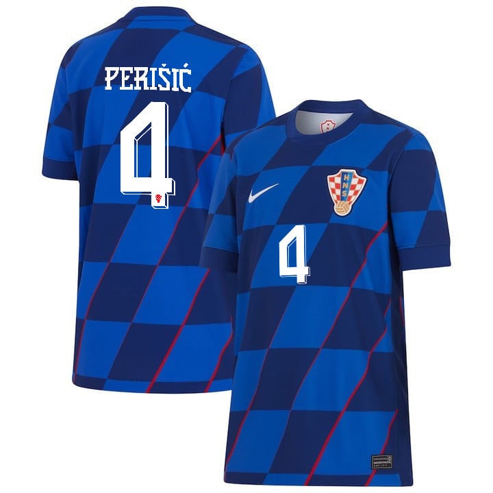 Ivan Perišić 4 Croatia National Team 2024 Away YOUTH Jersey - Blue