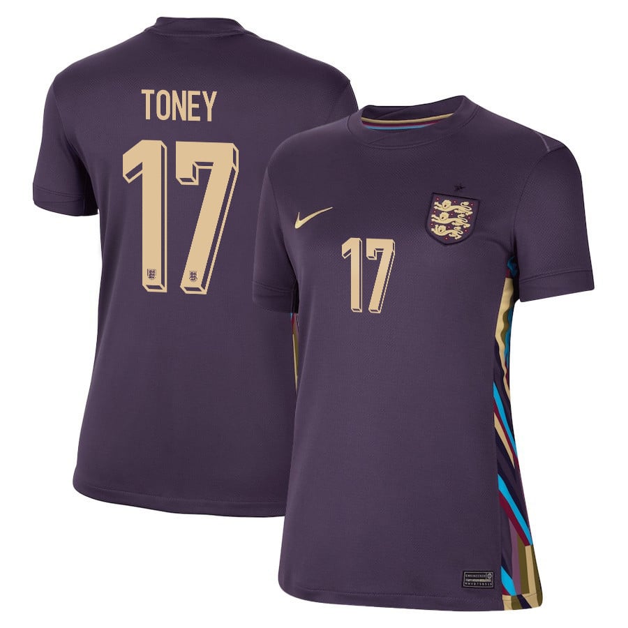 Ivan Toney 17 England 2024/25 Away Stadium Football Women Jersey - Purple