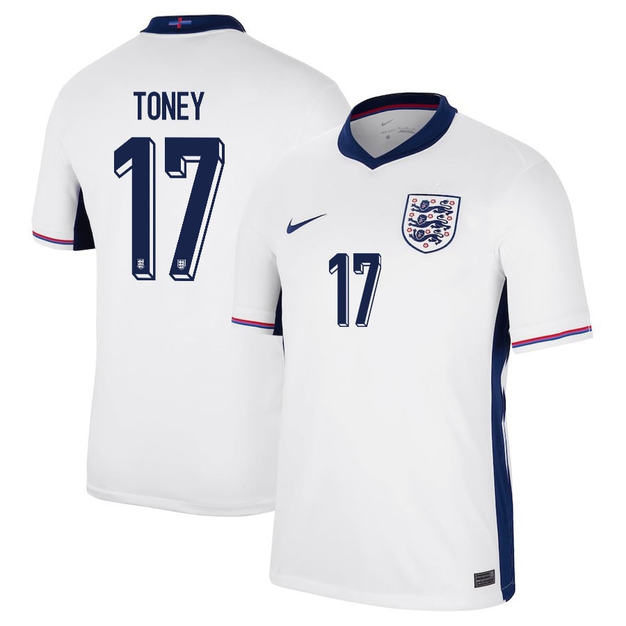Ivan Toney 17 England 2024/25 Home Stadium Football Jersey – Men White