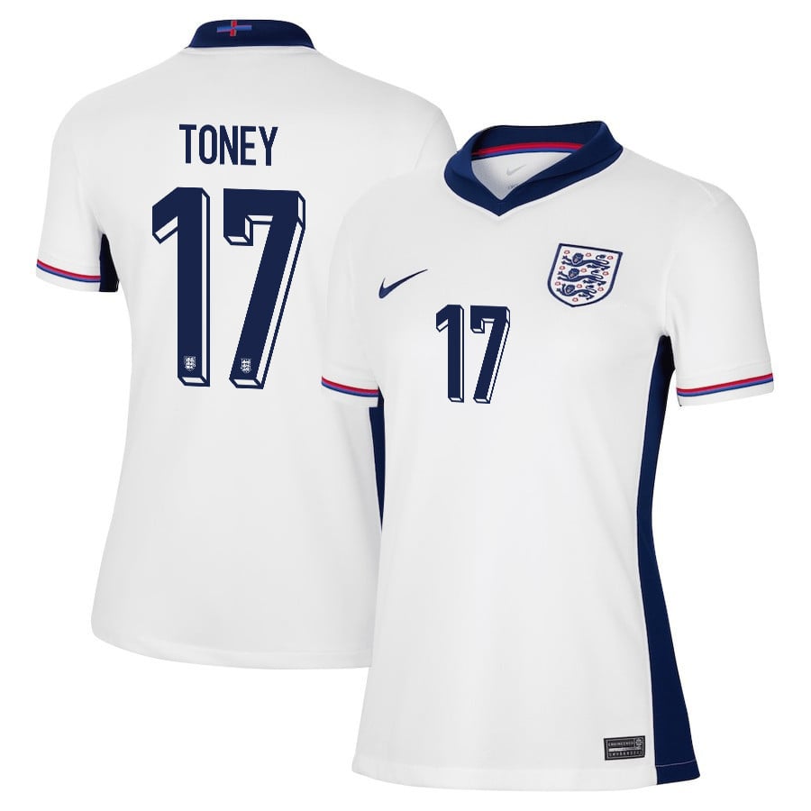 Ivan Toney 17 England 2024/25 Home Stadium Football Women Jersey - White