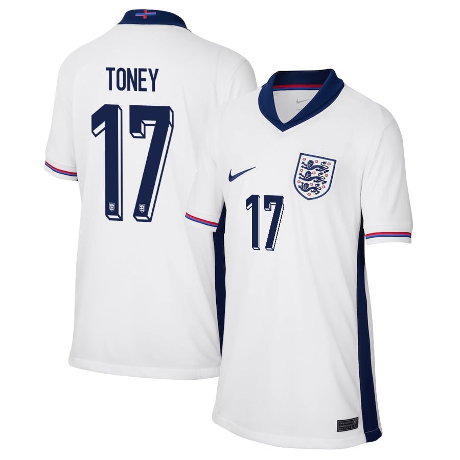 Ivan Toney 17 England 2024/25 Home Stadium Football YOUTH Jersey - White
