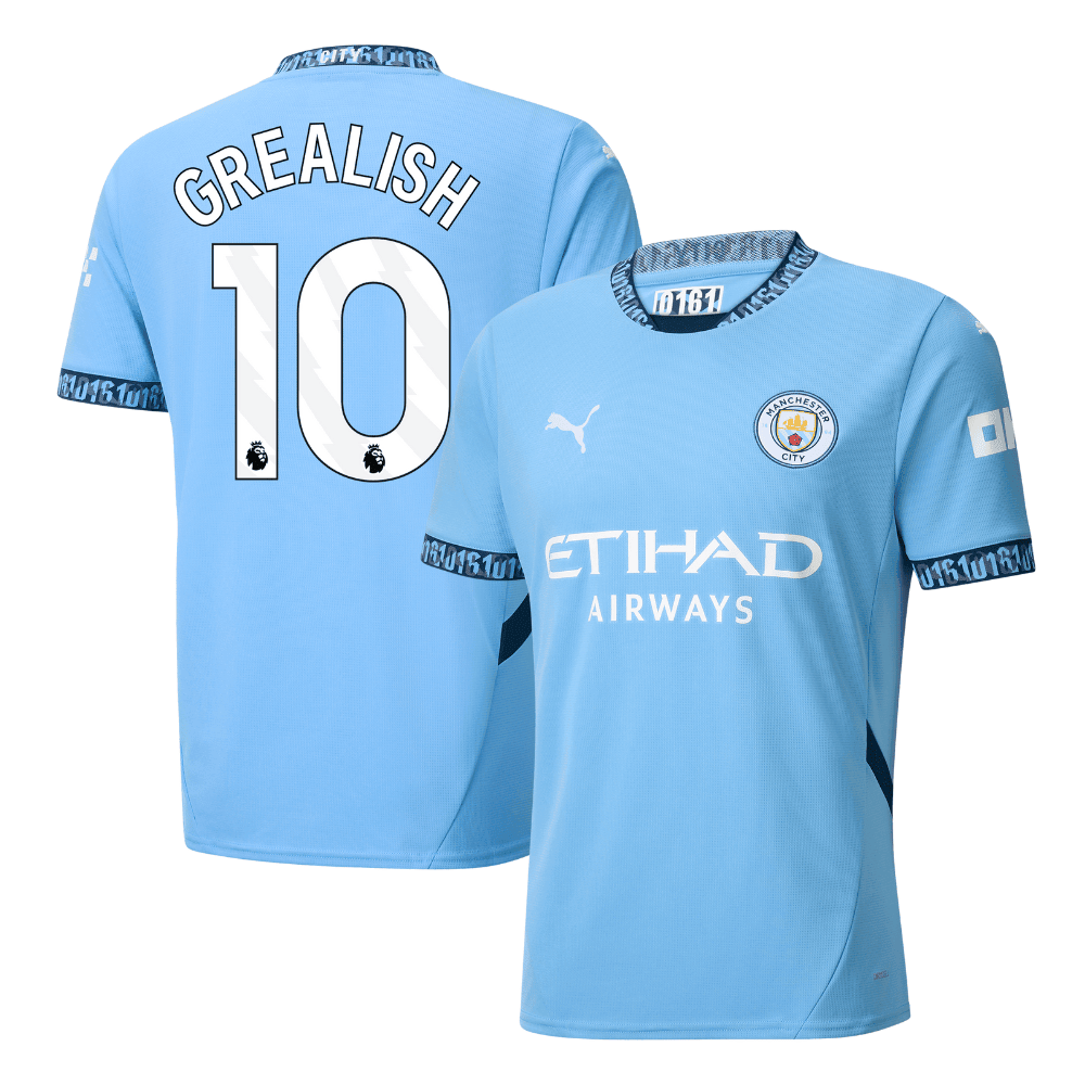 Jack Grealish 10 Manchester City 2024/25 Home Men Jersey - Light Blue