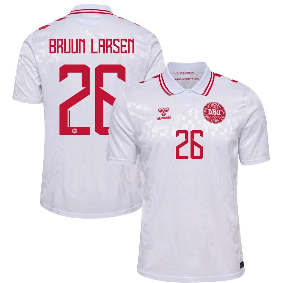 Jacob Bruun Larsen 26 Denmark National Team 2024/25 Away Men Jersey - White