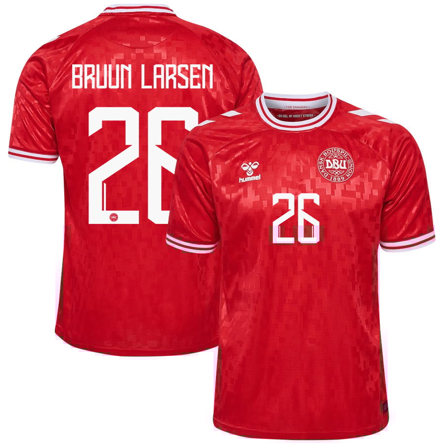Jacob Bruun Larsen 26 Denmark National Team 2024/25 Home Men Jersey - Red