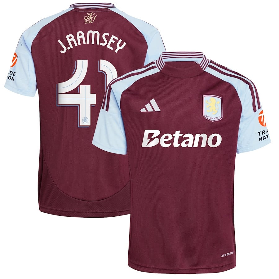 Jacob Ramsey 41 Aston Villa Cup 2024/25 Home Men Jersey - Claret