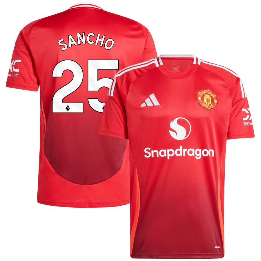 Jadon Sancho 25 Manchester United 2024/25 Home Jersey - Men, Red