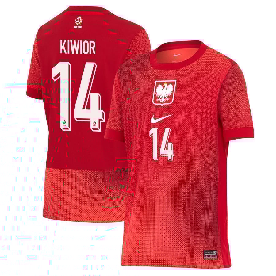 Jakub Kiwior 14 Poland National Team 2024/25 Away YOUTH Jersey - Red
