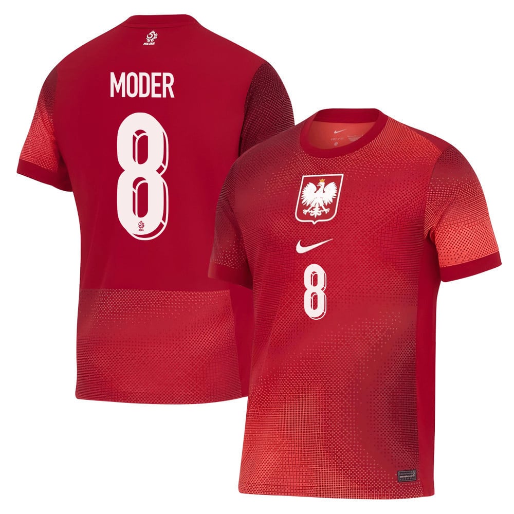 Jakub Moder 8 Poland National Team 2024/25 Away Men Jersey - Red