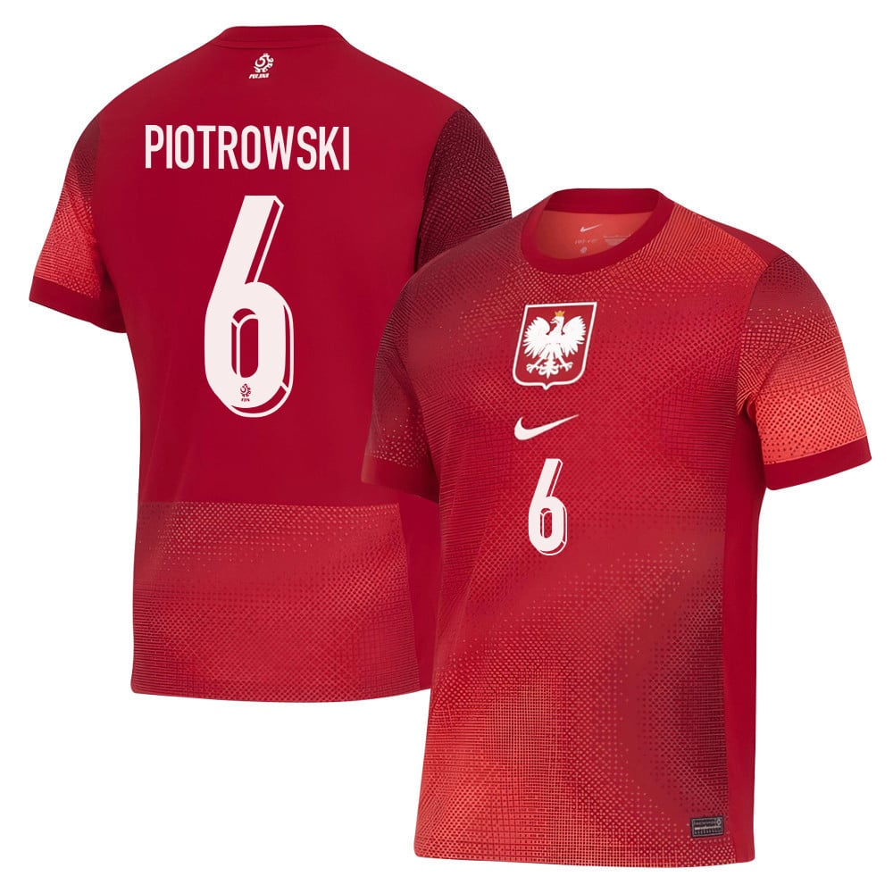 Jakub Piotrowski 6 Poland National Team 2024/25 Away Men Jersey - Red