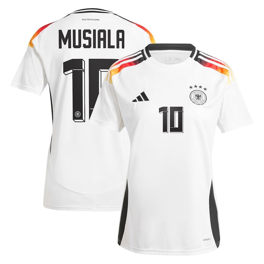 Jamal Musiala 10 Germany National Team 2024 Home Women Jersey - White