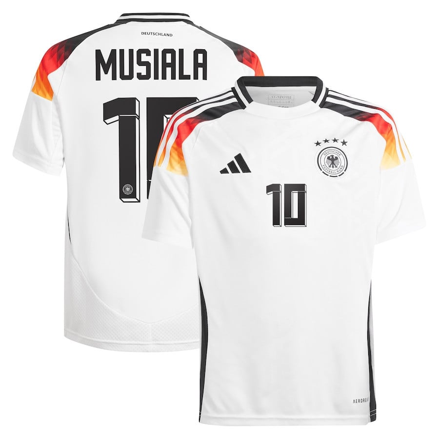 Jamal Musiala 10 Germany National Team 2024 Home YOUTH Jersey - White