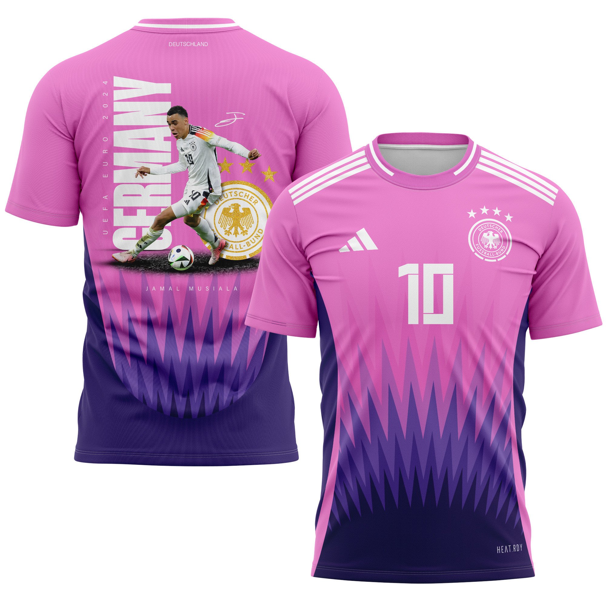 Jamal Musiala 10 Signed Game-changer Germany National Team 2024 Away YOUTH Jersey - Purple
