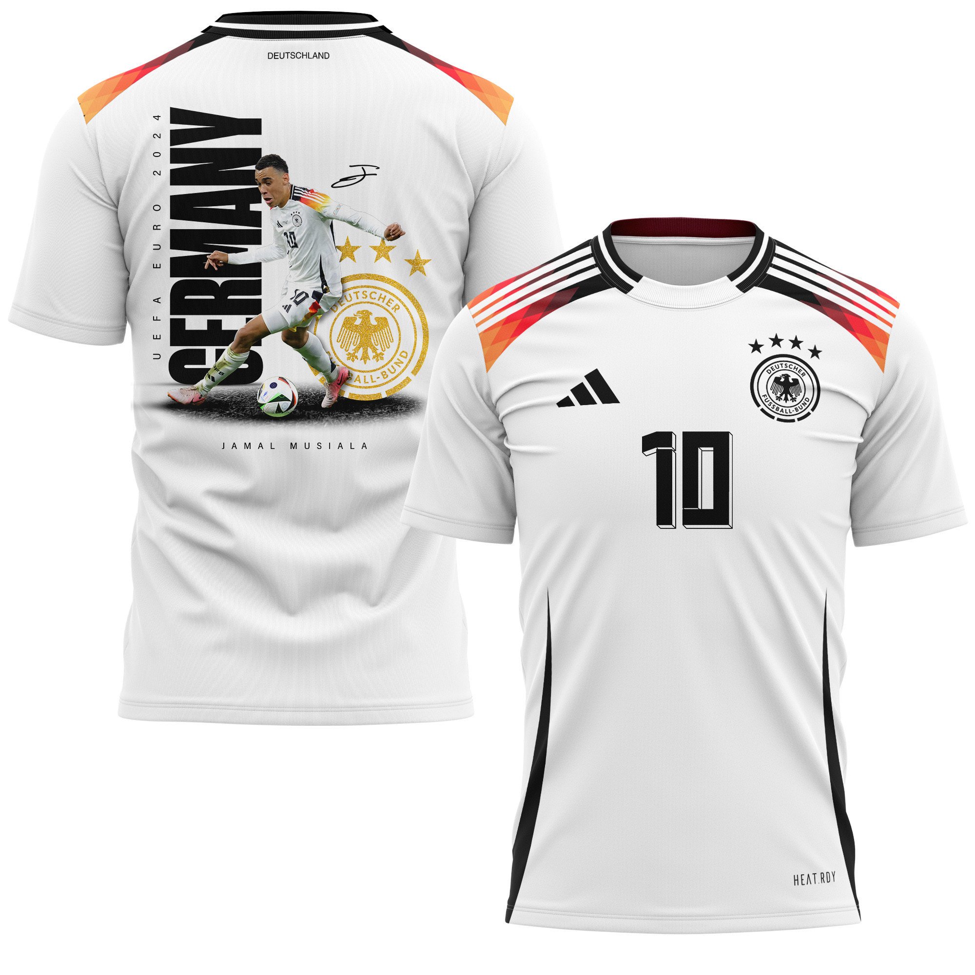 Jamal Musiala 10 Signed Game-changer Germany National Team 2024 Home YOUTH Jersey - White
