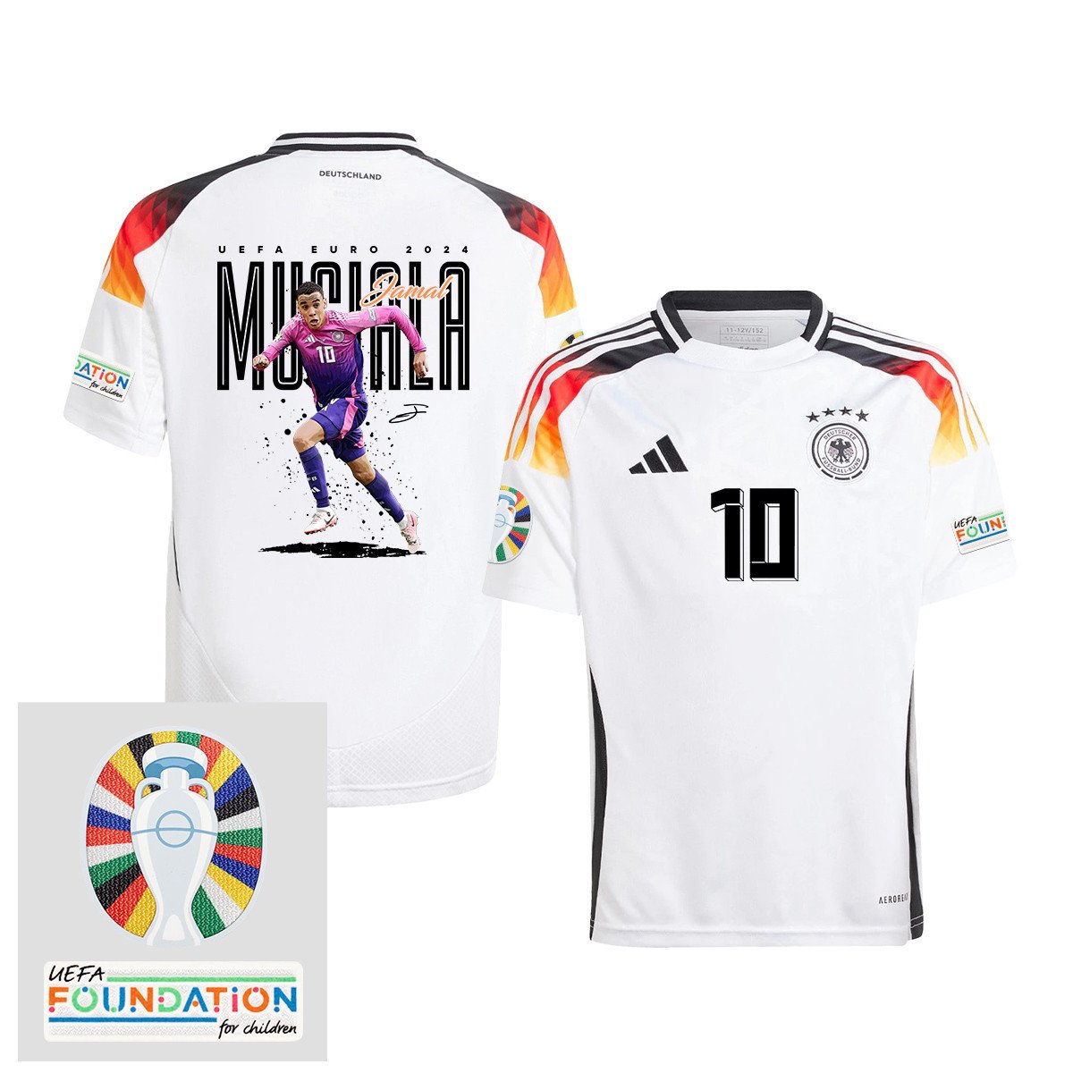 Jamal Musiala 10 The Best Attacking Player Germany 2024/25 YOUTH Jersey - UEFA Foundation Patch