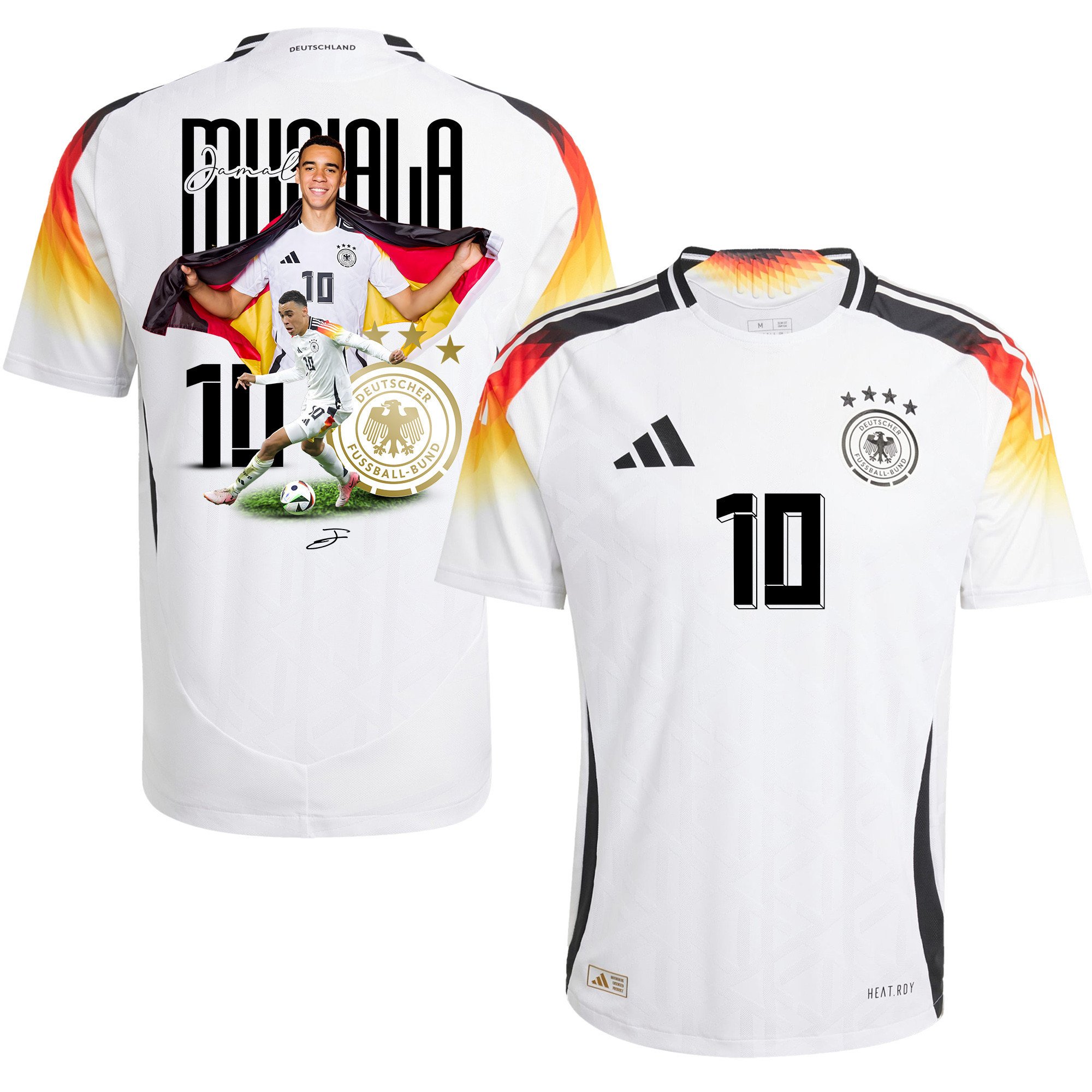 Jamal Musiala 10 The Best Striker Player Of Germany 2024/25 Home Jersey - Men, White