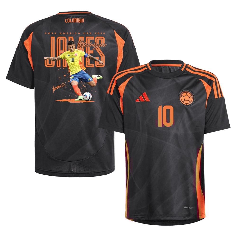 James Rodríguez 10 A Clear Shot Colombia 2024/25 Away YOUTH Jersey - Black