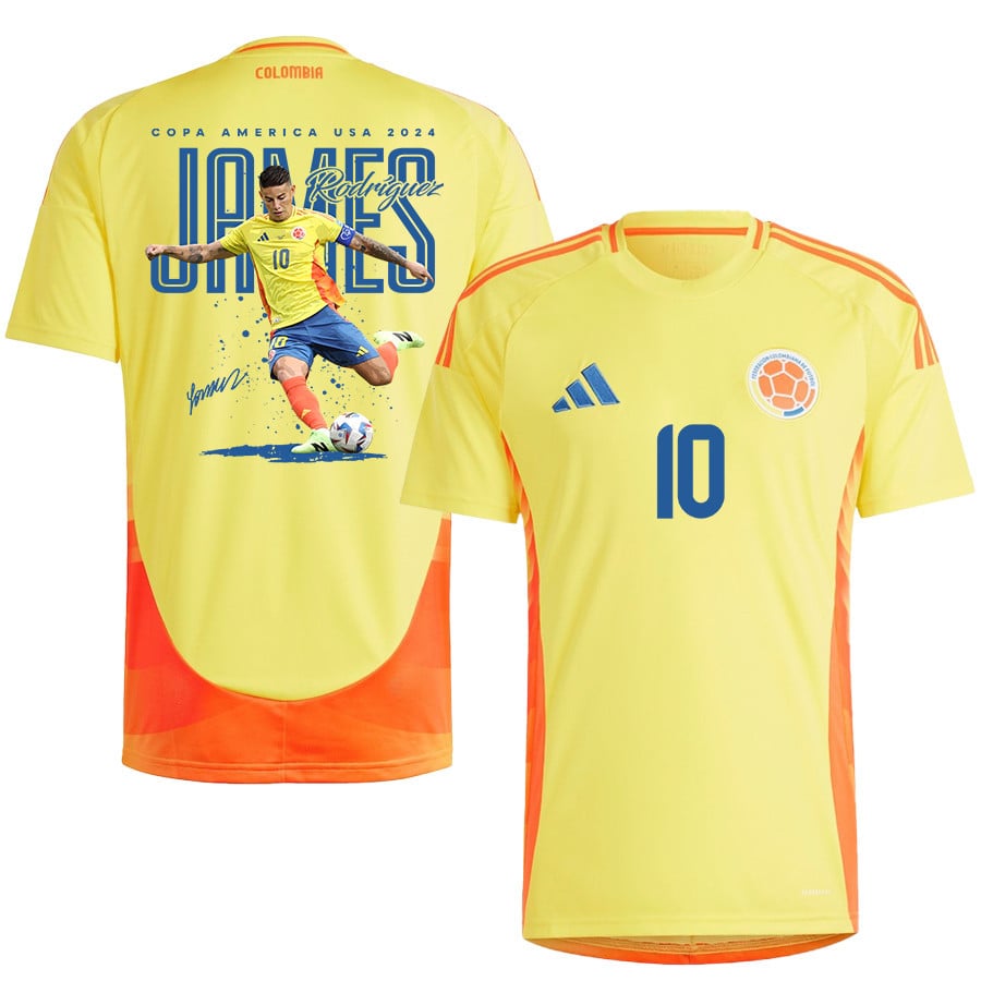 James Rodríguez 10 A Clear Shot Colombia 2024/25 Home Men Jersey - Yellow