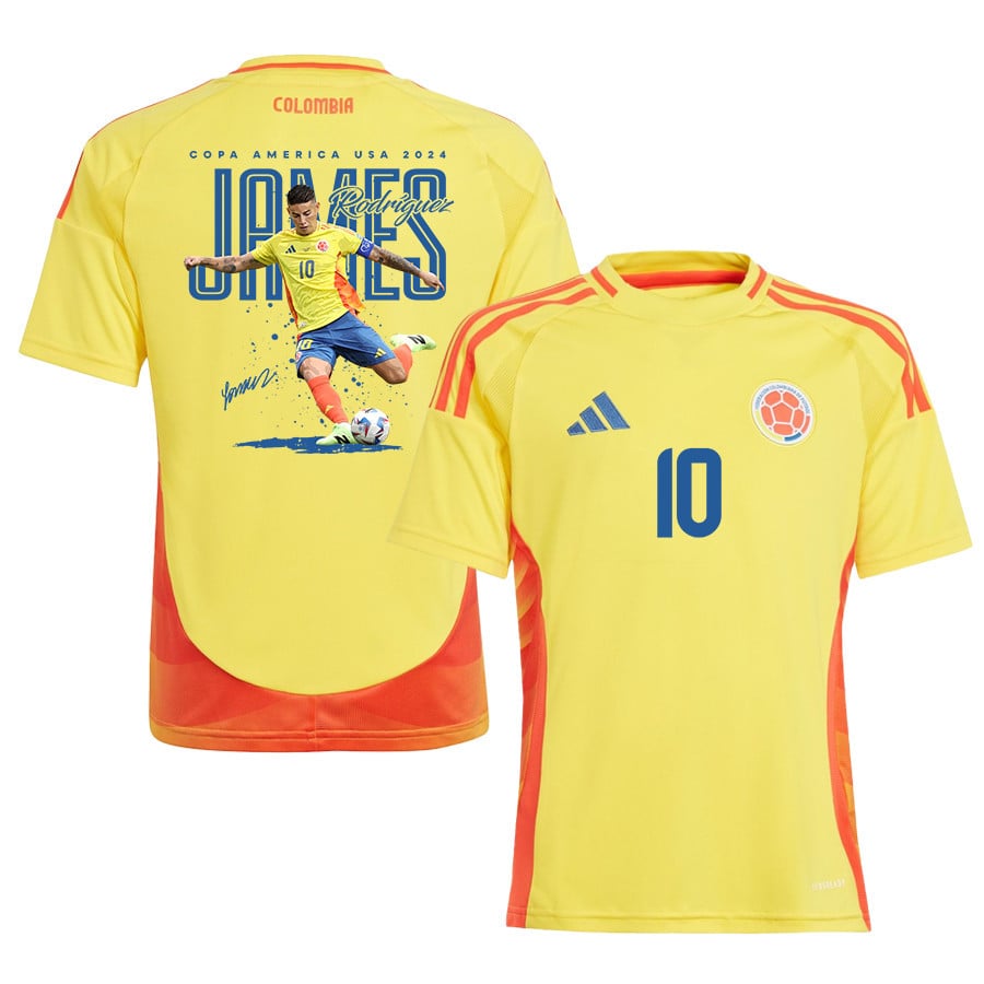 James Rodríguez 10 A Clear Shot Colombia 2024/25 Home YOUTH Jersey - Yellow