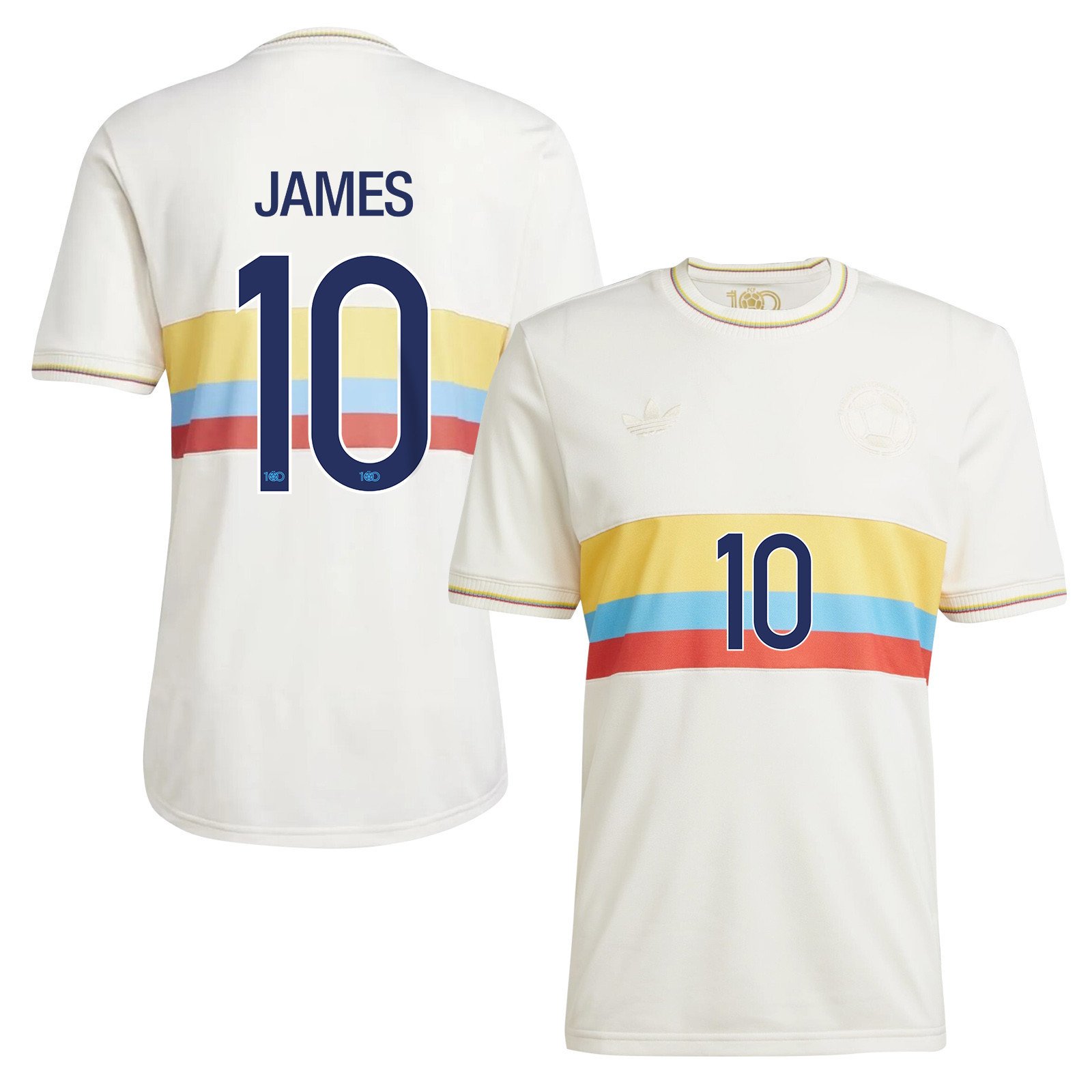 James Rodríguez 10 Colombia 2024 100th Anniversary Jersey - Men, Chalk White