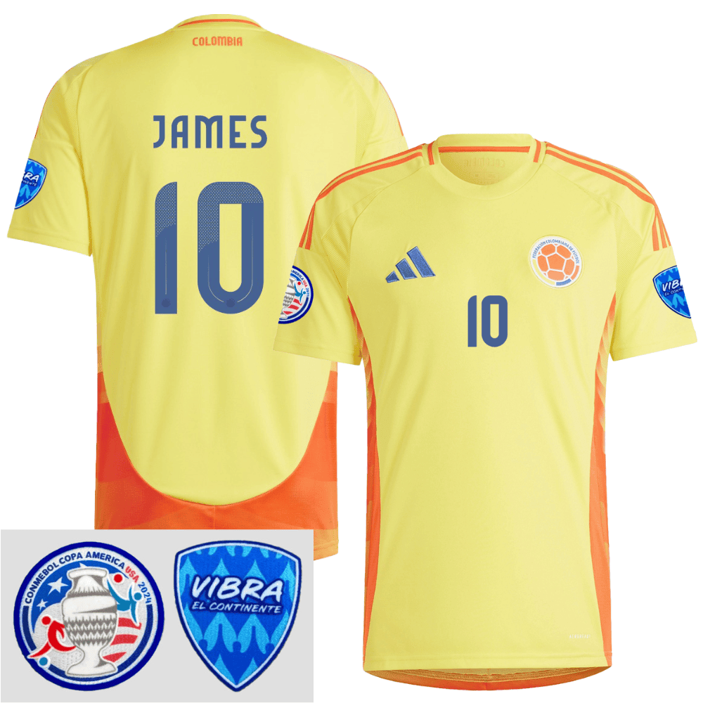 James Rodríguez 10 Colombia National Team 2024 Home Men Jersey - Yellow