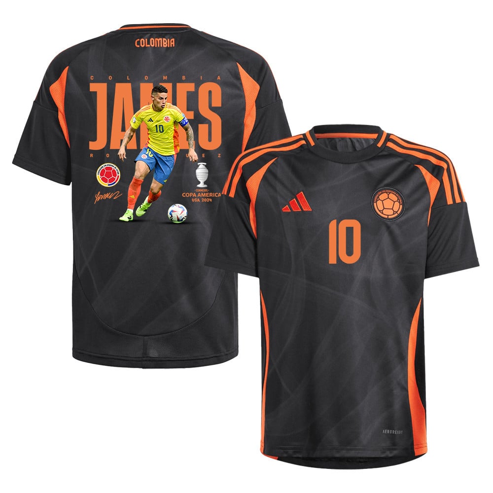 James Rodríguez 10 Colombia Star Colombia 2024/25 Away YOUTH Jersey - Black