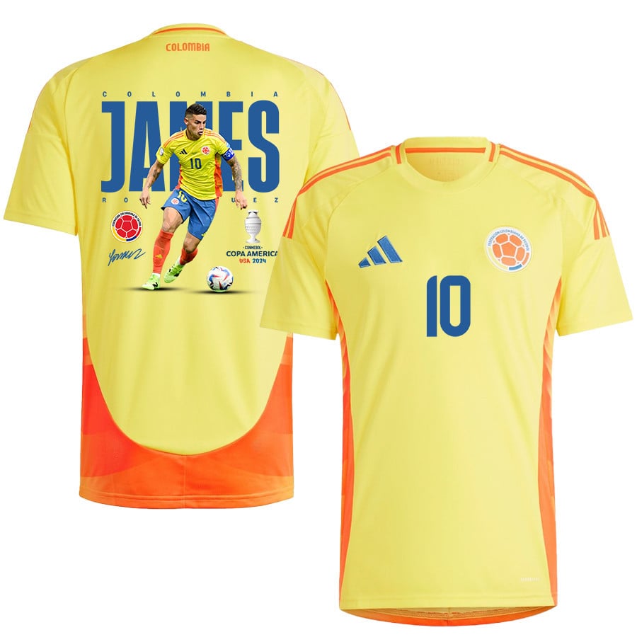 James Rodríguez 10 Colombia Star Colombia 2024/25 Home Men Jersey - Yellow