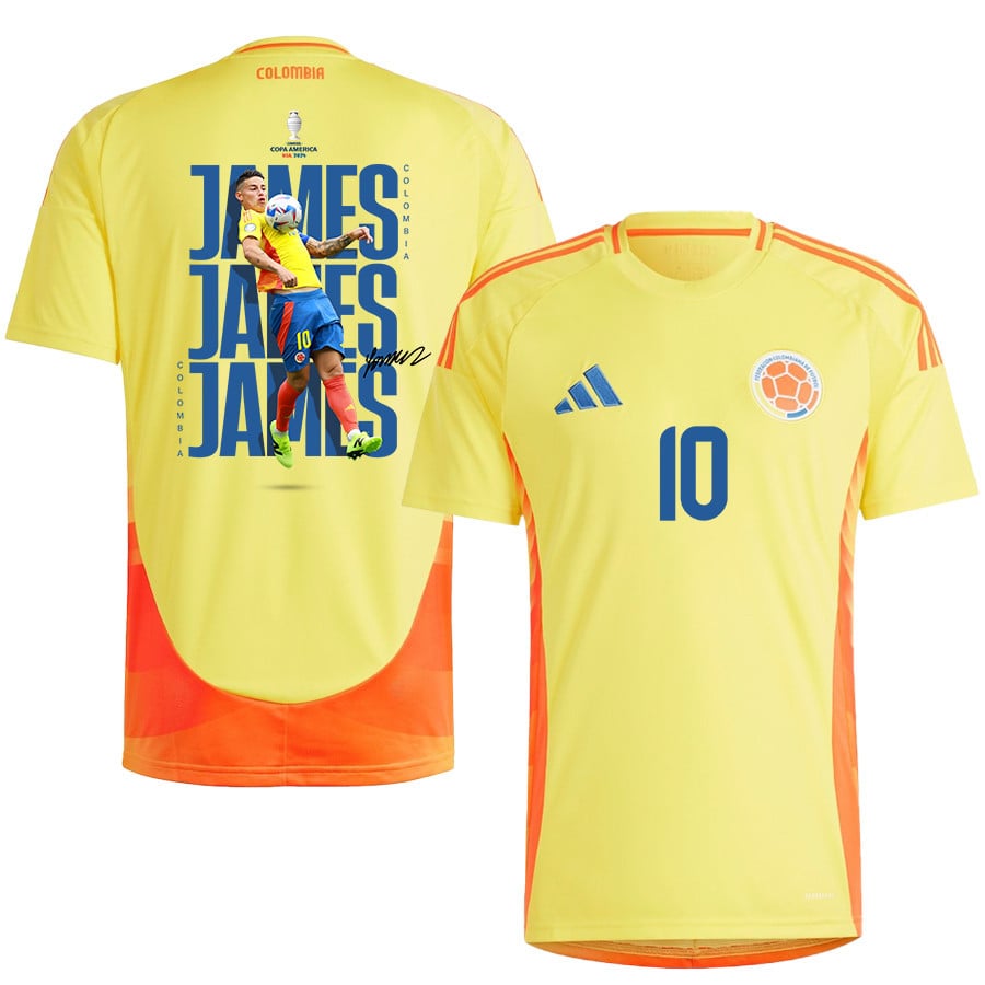 James Rodríguez 10 Mediocampista Ofensivo Colombia 2024/25 Home Men Jersey - Yellow