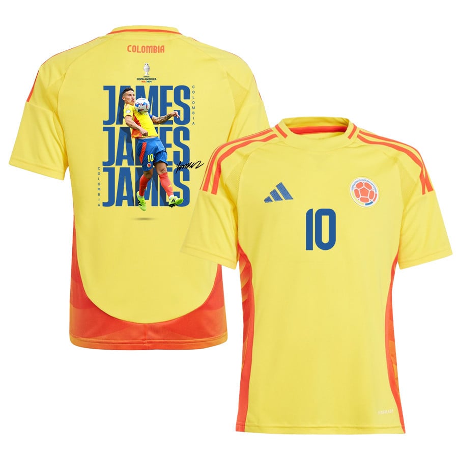 James Rodríguez 10 Mediocampista Ofensivo Colombia 2024/25 Home YOUTH Jersey - Yellow