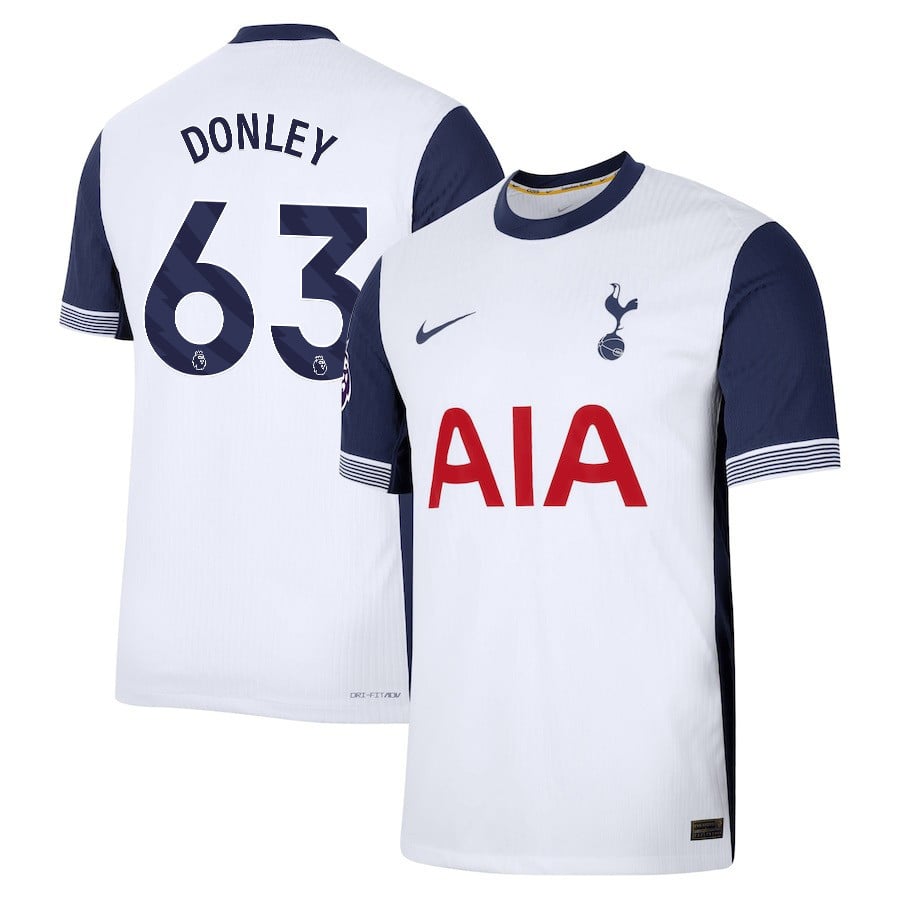 Jamie Donley 63 Tottenham Hotspur 2024/25 Home Men Jersey - White