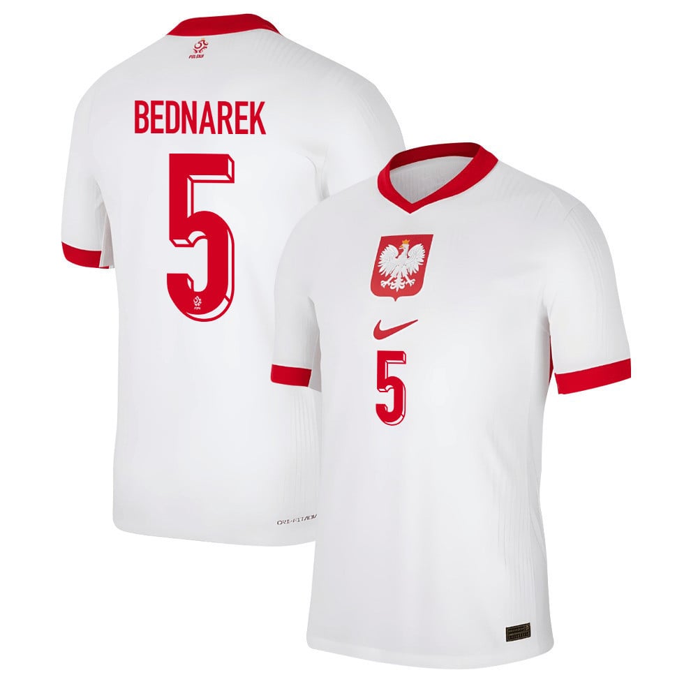Jan Bednarek 5 Poland National Team 2024/25 Home Men Jersey - White