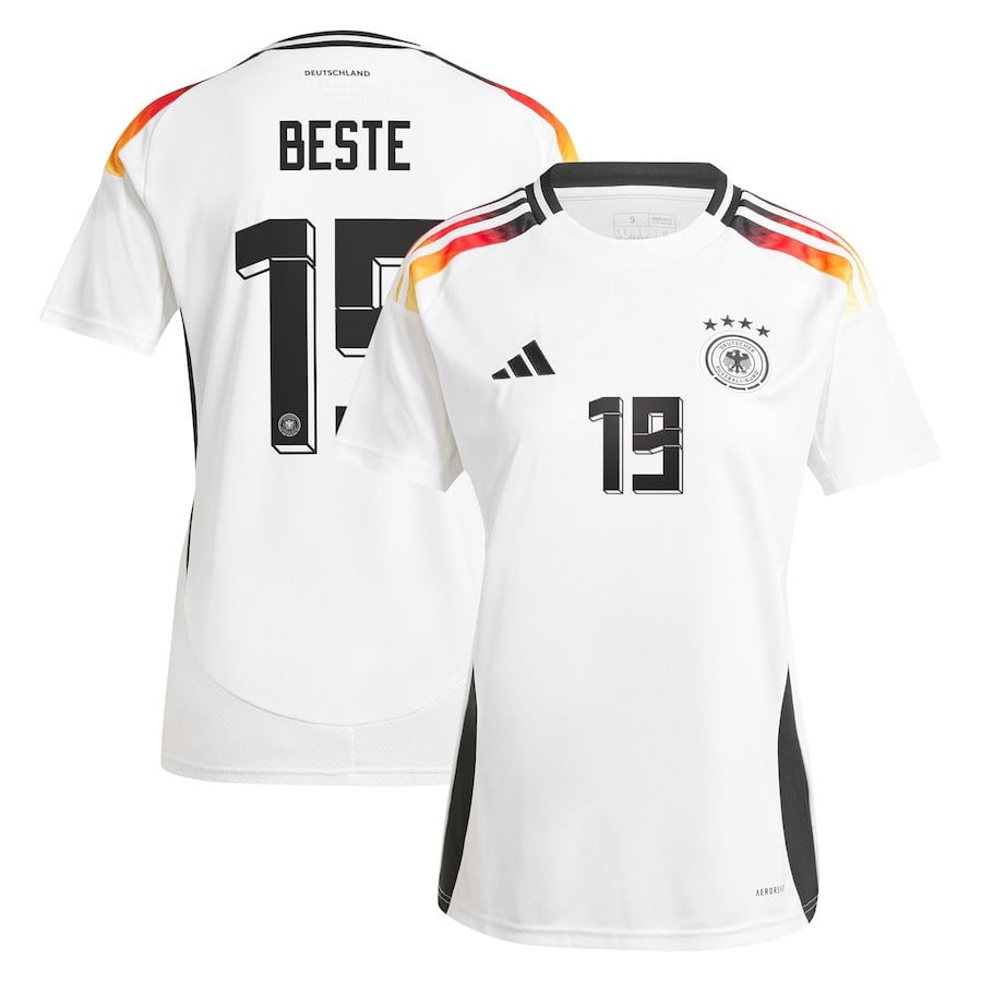 Jan-Niklas Beste 19 Germany National Team 2024 Home Women Jersey - White