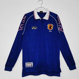 Japan 1998 Home Retro Long Sleeve Men Jersey - Blue