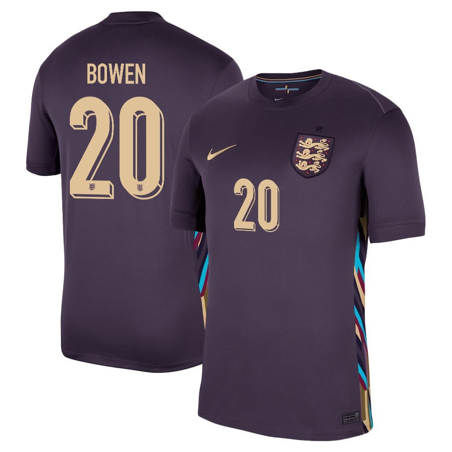 Jarrod Bowen 20 England 2024/25 Away Stadium Football Jersey - Men Purple