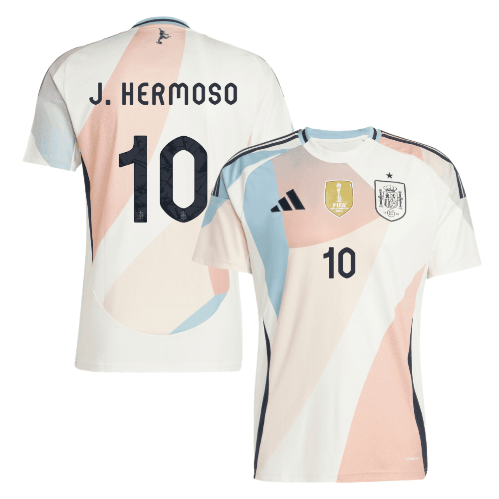 Jenni Hermoso 10 Spain Women's National Team 2025/26 Away Men Jersey - Cream