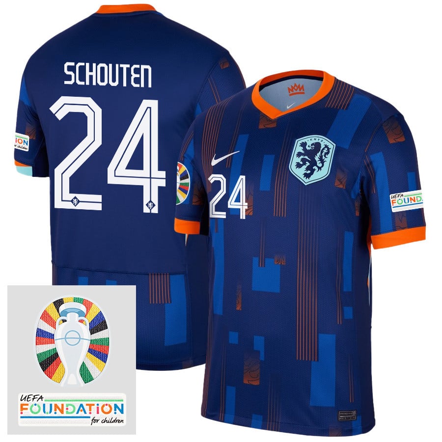 Jerdy Schouten 24 Netherlands National Team 2024/25 Away Men Jersey - Navy