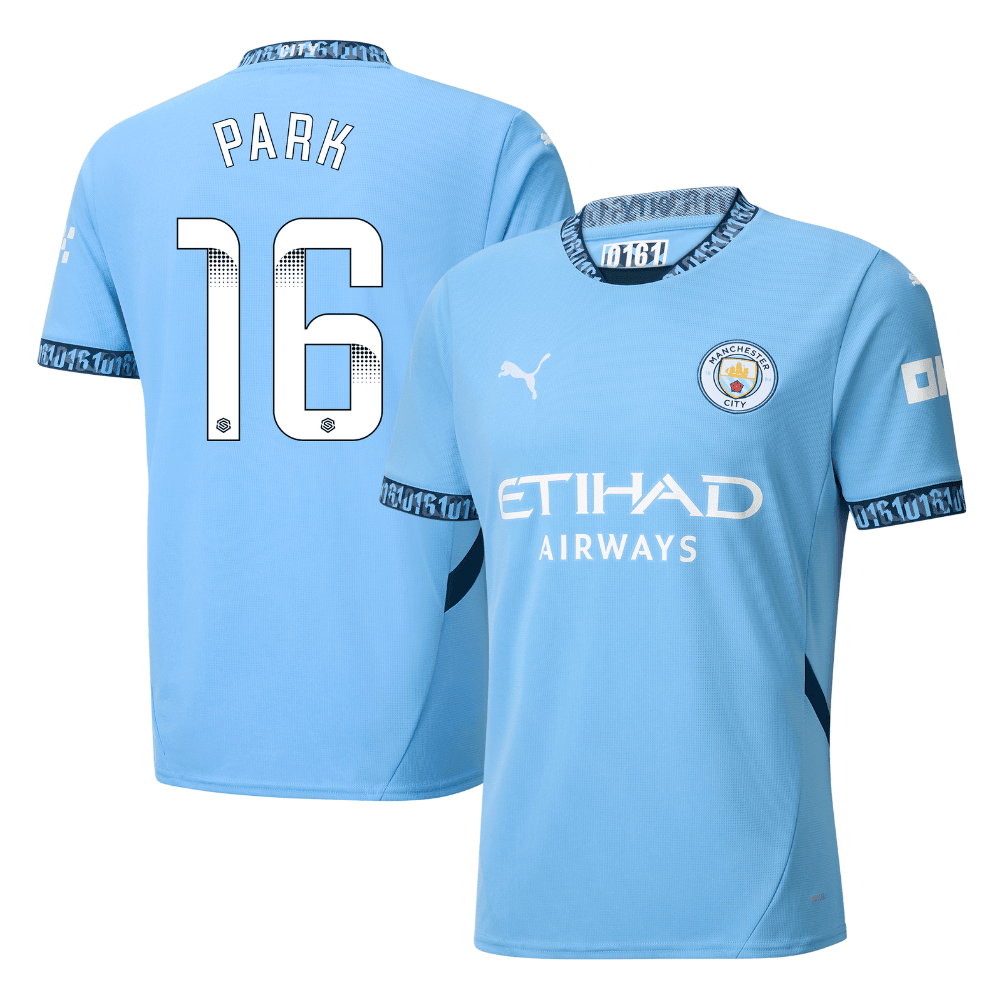 Jess Park 16 Manchester City 2024/25 Women's Team Home Men Jersey - Light Blue