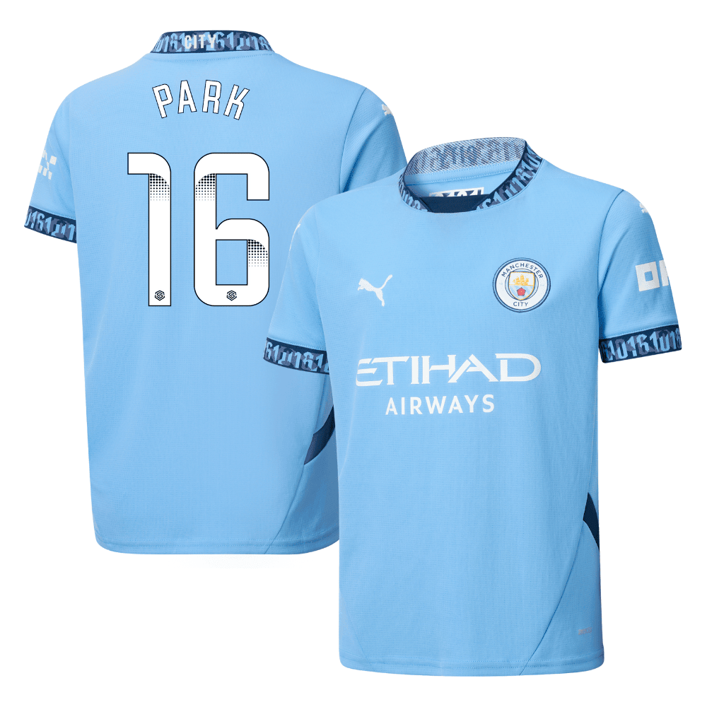 Jess Park 16 Manchester City 2024/25 Women's Team Home YOUTH Jersey - Light Blue
