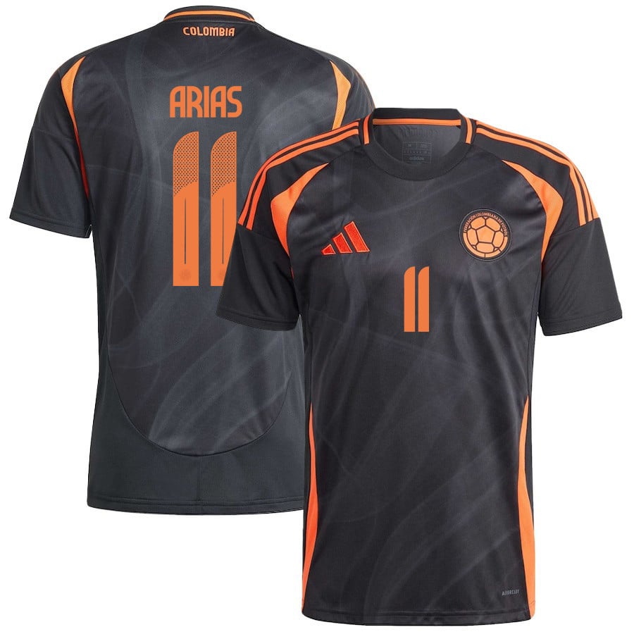 Jhon Arias 11 Colombia National Team 2024/25 Away Men Jersey - Black
