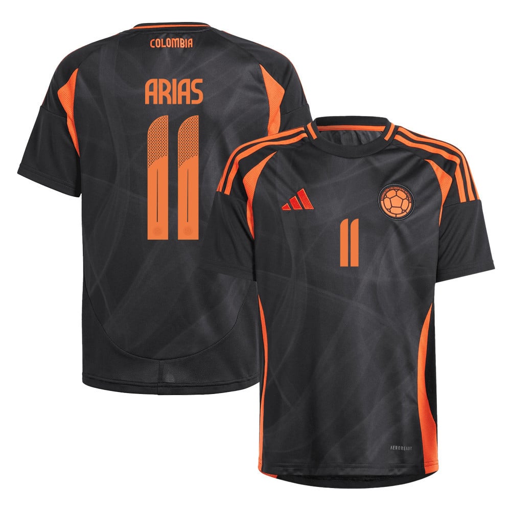 Jhon Arias 11 Colombia National Team 2024/25 Away YOUTH Jersey - Black