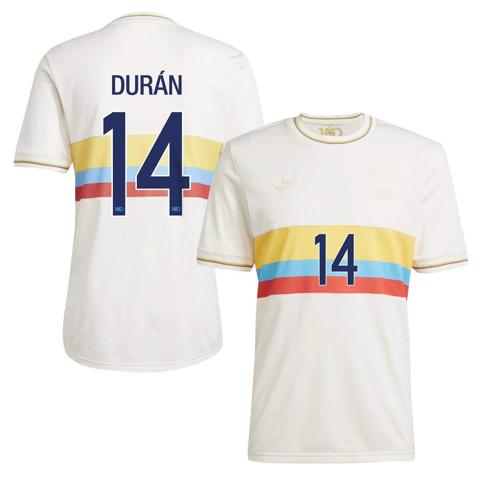 Jhon Durán 14 Colombia 2024 100th Anniversary Jersey - Men, Chalk White