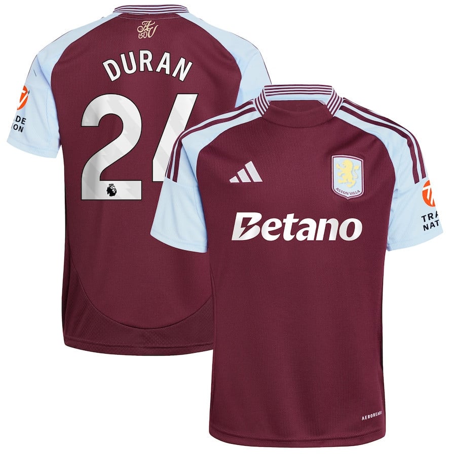 Jhon Durán 24 Aston Villa 2024/25 Home Men Jersey - Claret