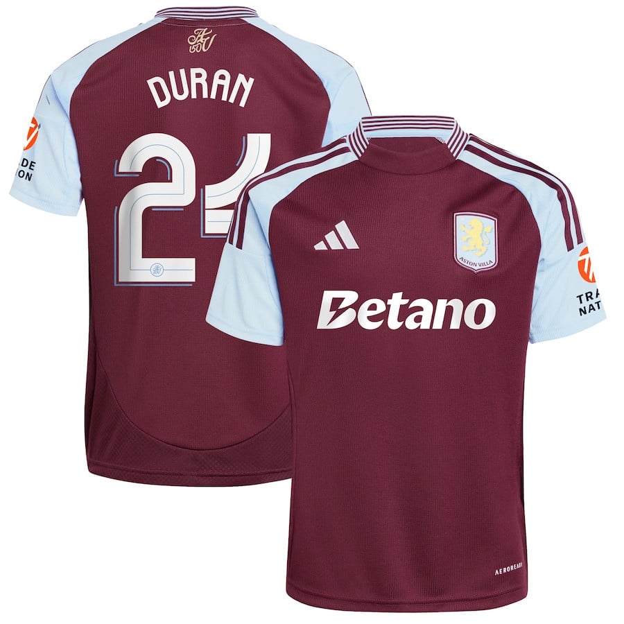 Jhon Durán 24 Aston Villa Cup 2024/25 Home Men Jersey - Claret